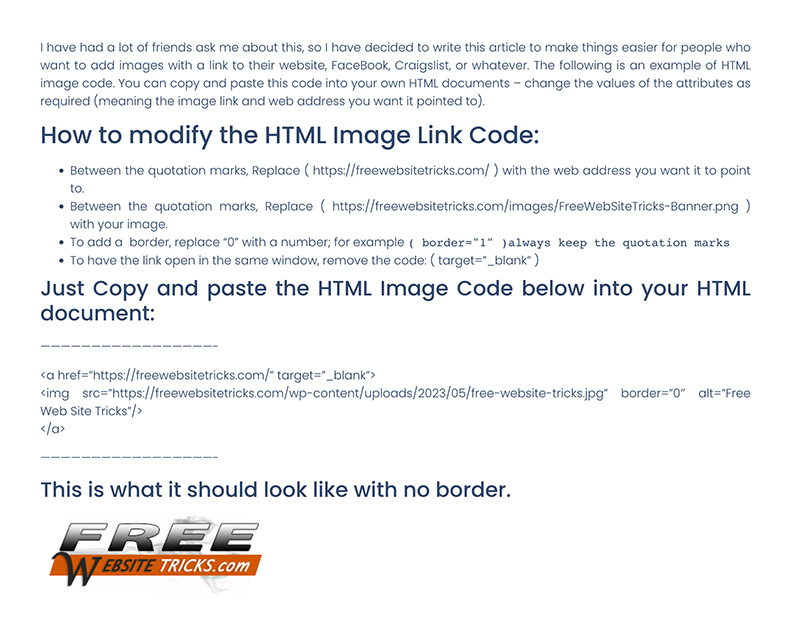 html image code